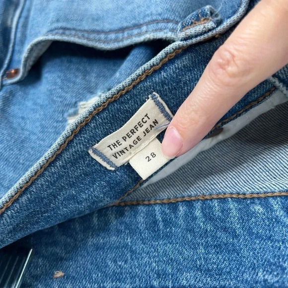 Madewell Perfect Vintage Jean Denman Wash Distressed High Rise Size 28 - Picture 9 of 13